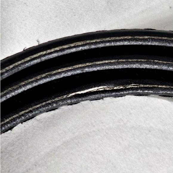 VERA PELLE BLACK LEATHER BELT — HANDMADE IN ITALY • CHROME BUCKLE •  STYLE 035/1 - Picture 7 of 11